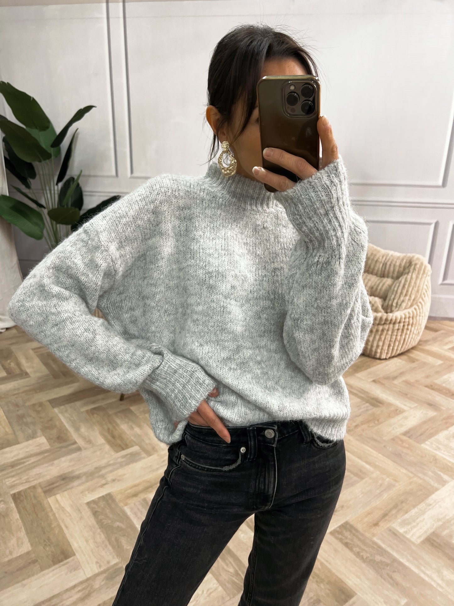 PULL MARIN GRIS CLAIR CHINE